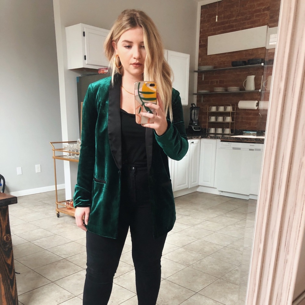 Free People Crushed Velvet Blazer